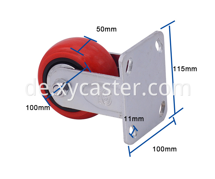 4 Inch Fixed Pvc Caster